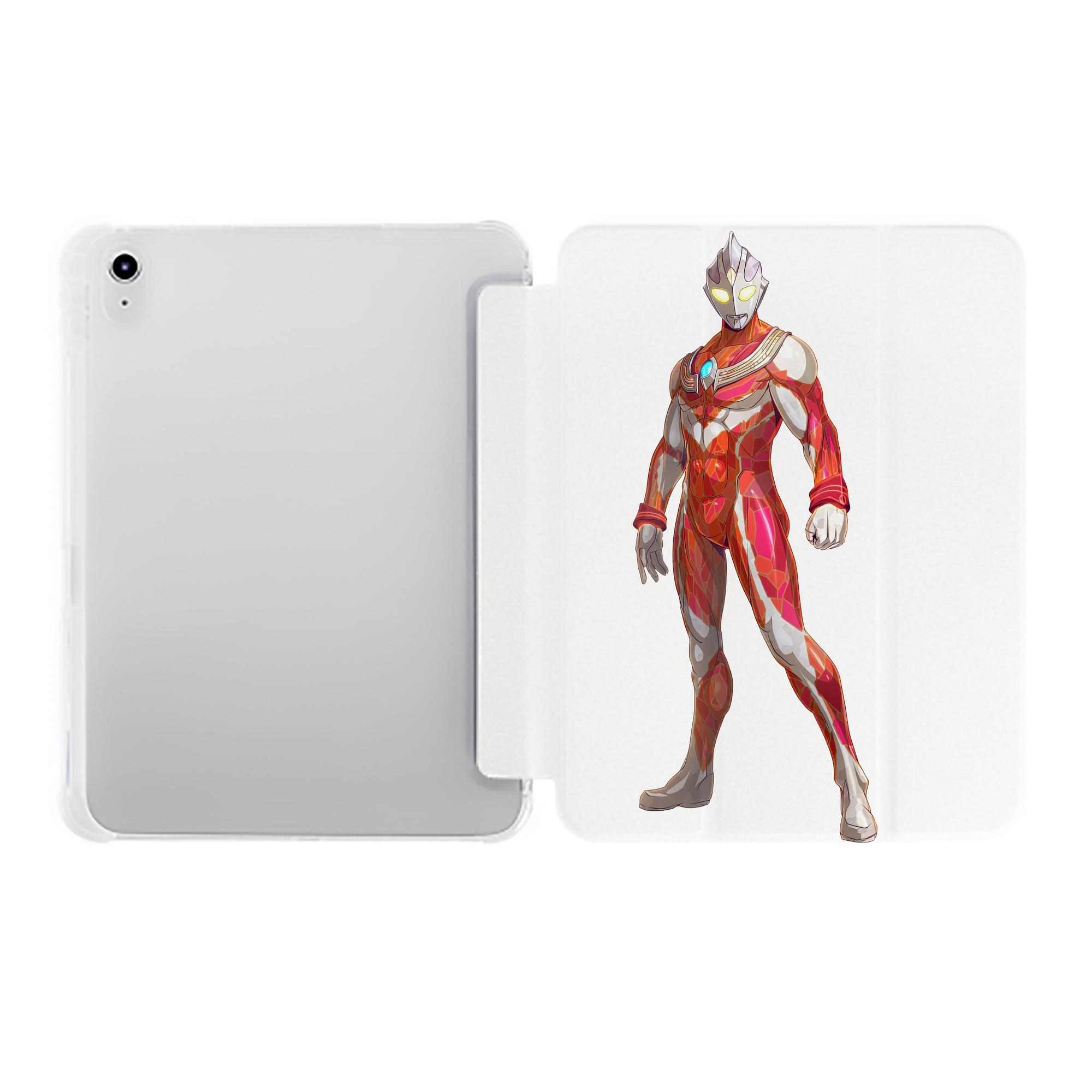 （画像用） ウルトラマン Ultraman IPad ケース ペン収納付き 三つ折りスタンド PUレザー×シリコン 対応機種9.5/10.5/10.9インチ